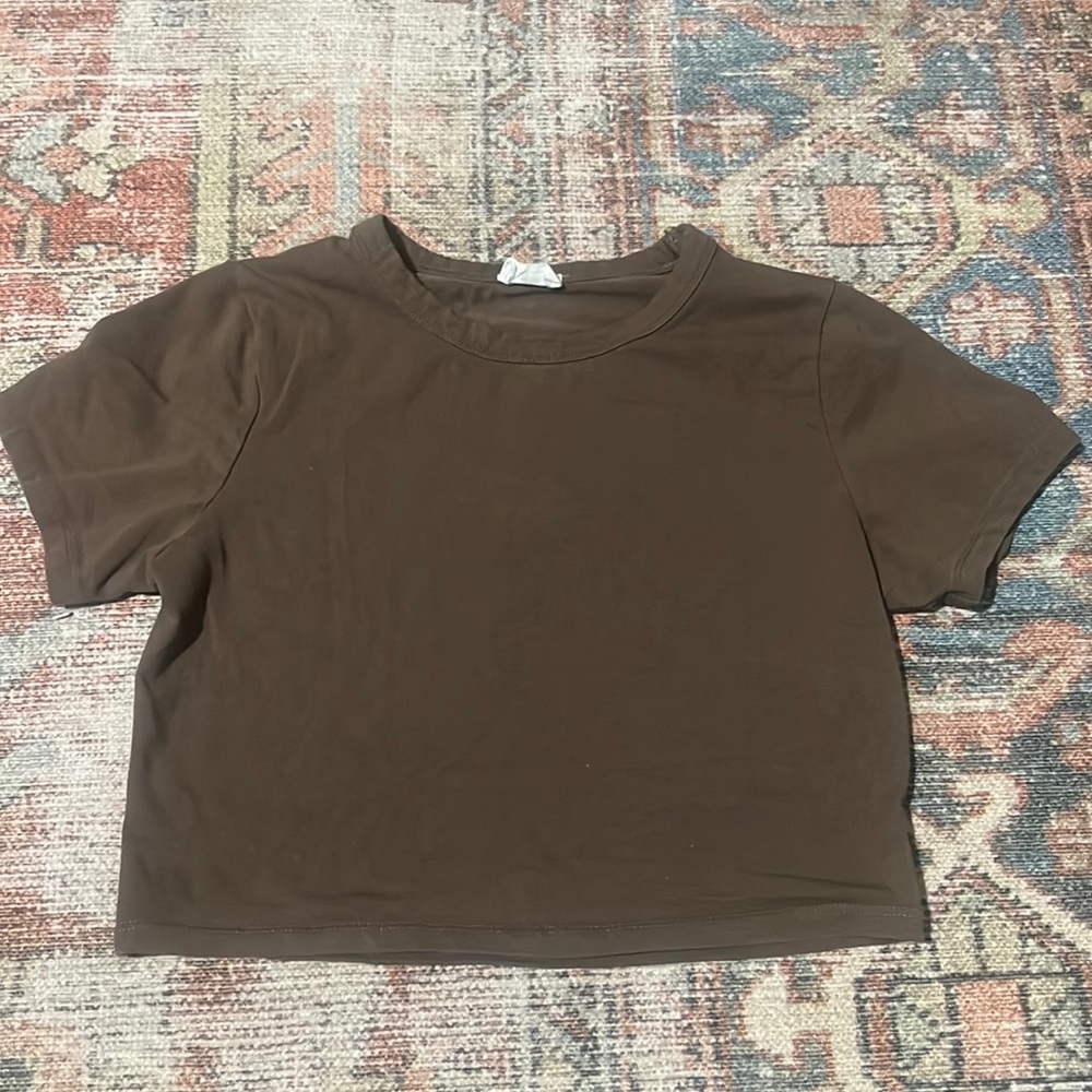 brown cotton on baby tee - size M